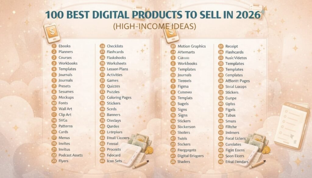 100 Best Digital Products to Sell in 2026 (High-Income Ideas)